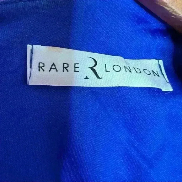 Rare London Deep V Pink and Blue Mini Dress Size 6 - Picture 2 of 7